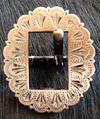 Fancy Scallop Bronze Cart buckle.