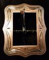 Engraved square cart buckle in Bronze.