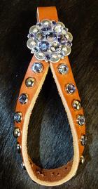 Tie Down keeper w/ Provence lavendar and Heliotrope Swarovskis.
