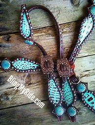 Mint Chocolate croc inlaid bling tack set with Patina'd spots and Turquoise Pinwheel conchos.