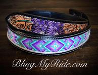 Hand tooled and painted beaded woman's belt.