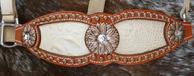 Bling Inlay noseband w/ bone croc. and Bronze daisey's