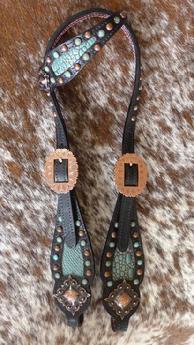 Bling inlay single ear headstall.