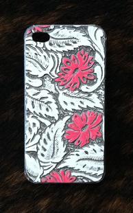 Custom hide overlay/painted flower, cell phone case.