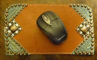 Antique Turquoise croc., copper ox bronze hardware, Herman Oak leather.