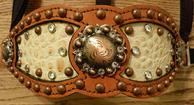 Bling Bone Croc. Inlay halter w/ Smoke Topaz Swarovskis and Fancy Bronze spots.