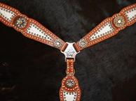 Buckstitched inlay Bling breast collar.