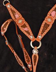 BlingPony Set. Contoured inlay pony set with Pink Acid wash...Herman Oak leather!