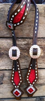 Bling buckstitch single ear headstall.