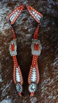 Double ear buckstitched bling headstall.