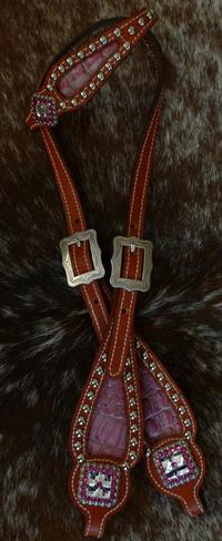 Bling inlay single ear headstall.