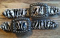 Baby Zebra hair-on belt style spur straps.