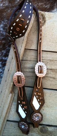 Hand stamped award headstall.
