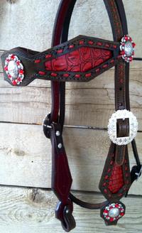 Bing browband, buckstitch headstall.