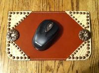 Bone croc. and copper ox /bronze daisy bling mouse pad.