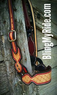 Hand tooled and painted steer show halter.
